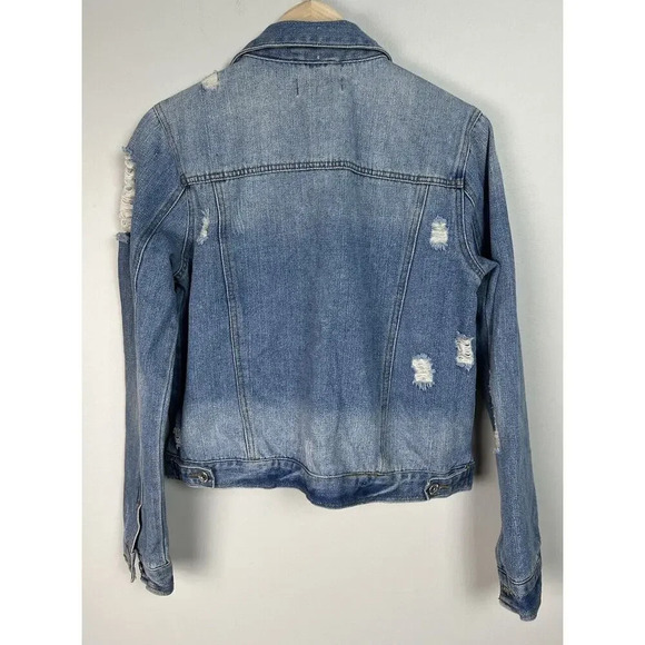 Ci Sono Distressed Jean Denim Jacket Size Large Cotton Blend DJK161 Women’s - Picture 2 of 6